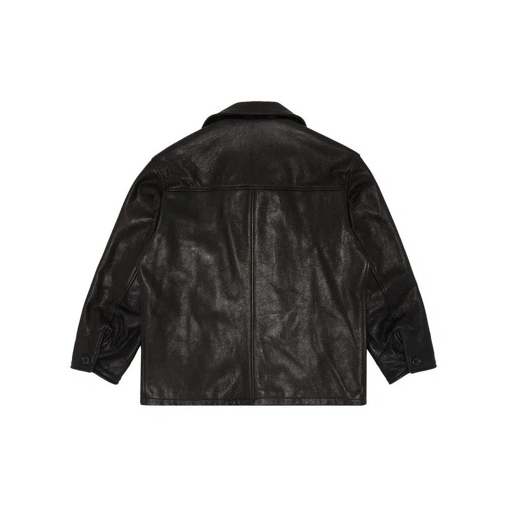 Кожаные куртки Supreme x Schott Leather Car Coat 'Black' 2