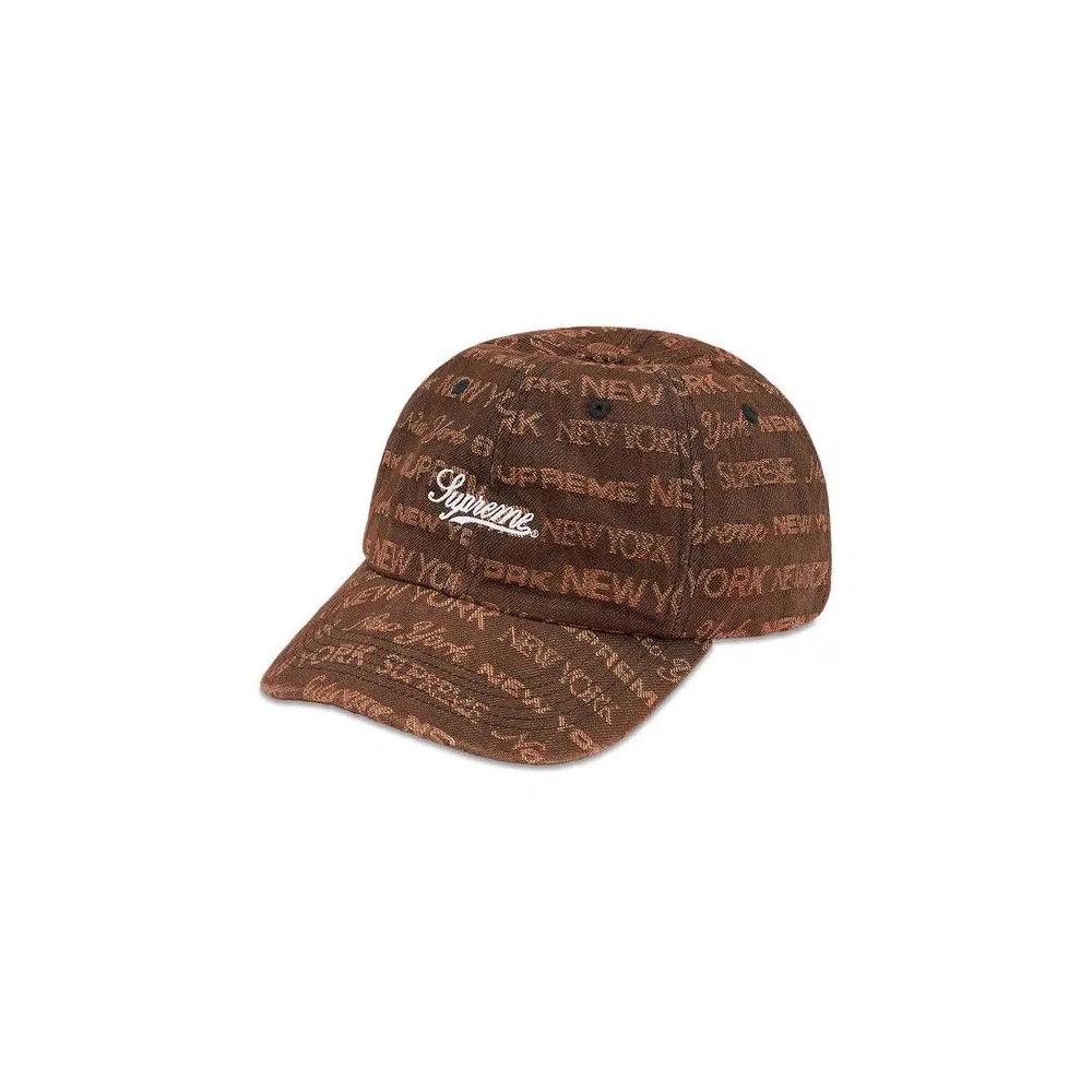 Бейсболки Supreme Multi Type Jacquard Denim 6-Panel 'Коричневый' 1