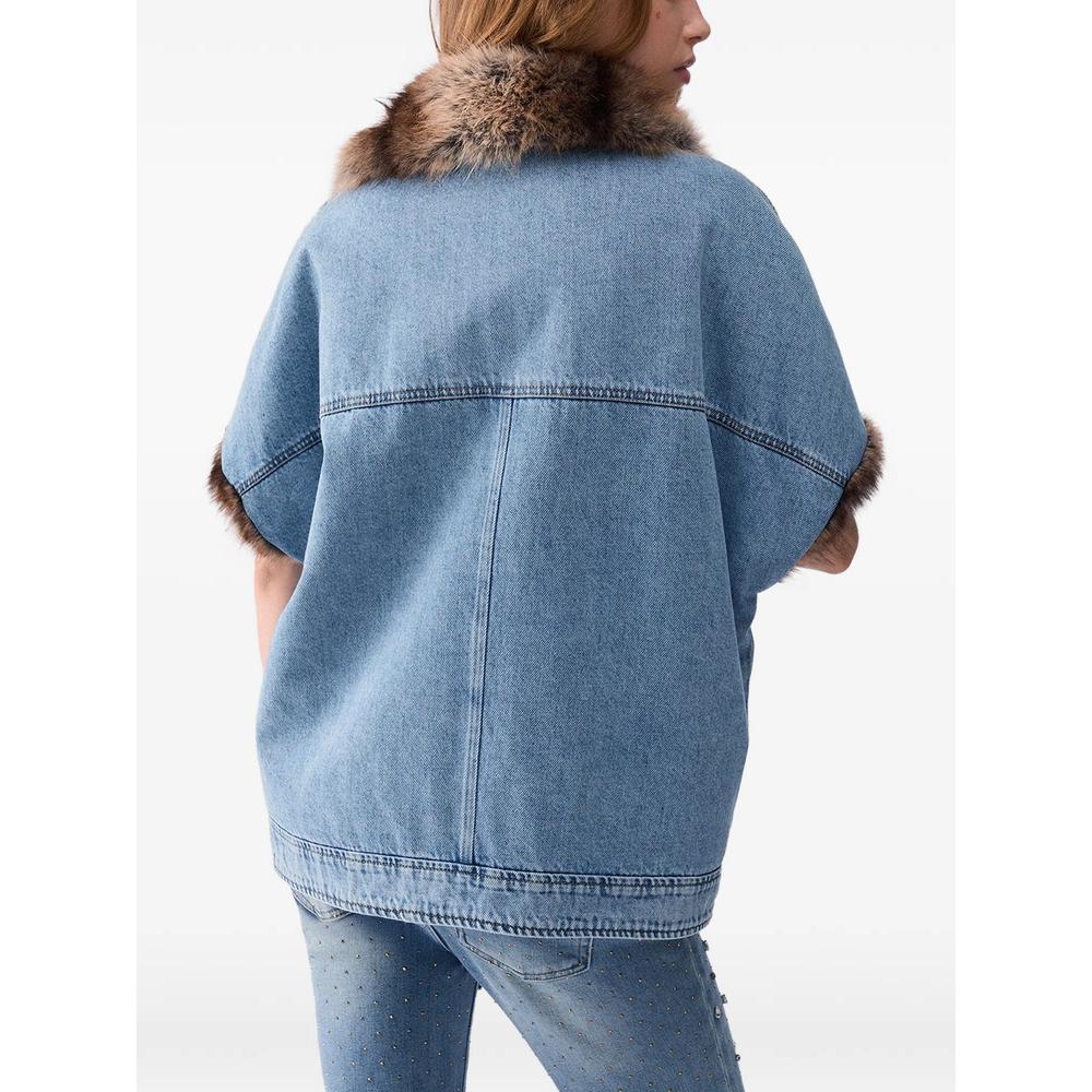 denim vest with teddy details 5