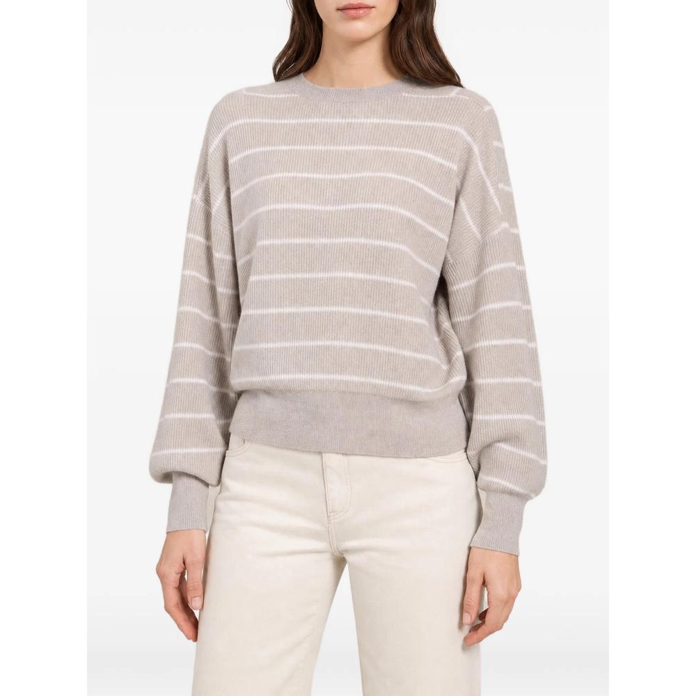 striped ribbed-knit sweater 1