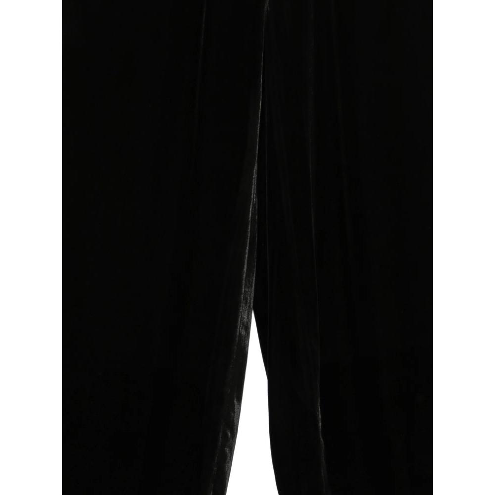 velvet elasticated-waistband palazzo pants 3