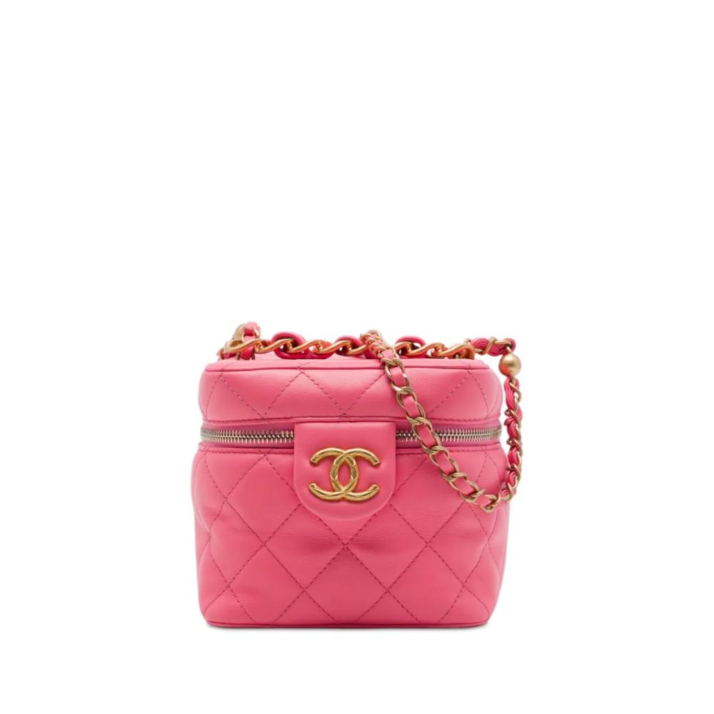 Маленькая сумка-сэтчел CC Quilted Lambskin Vanity Case With Chain (2021-2026 годы) 1