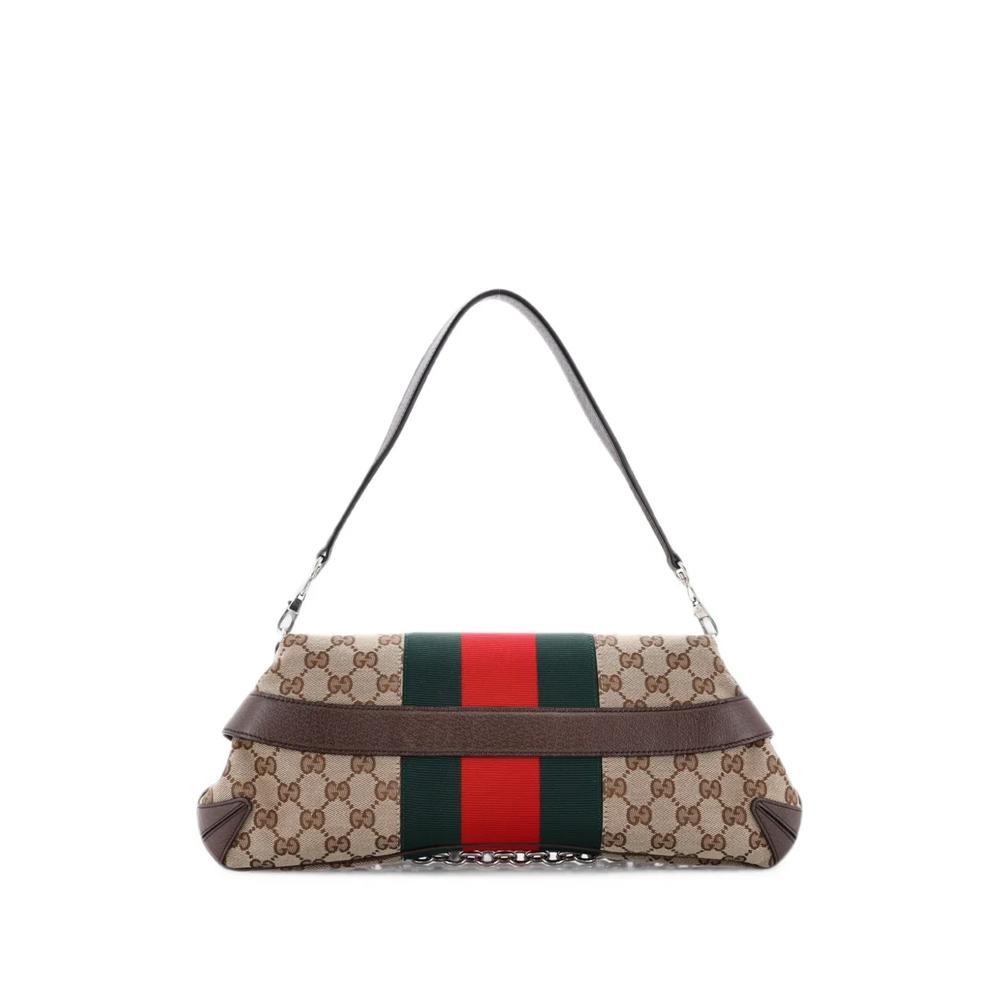 Маленькая сумка на плечо Horsebit NM Web Chain Clutch GG Canvas 2