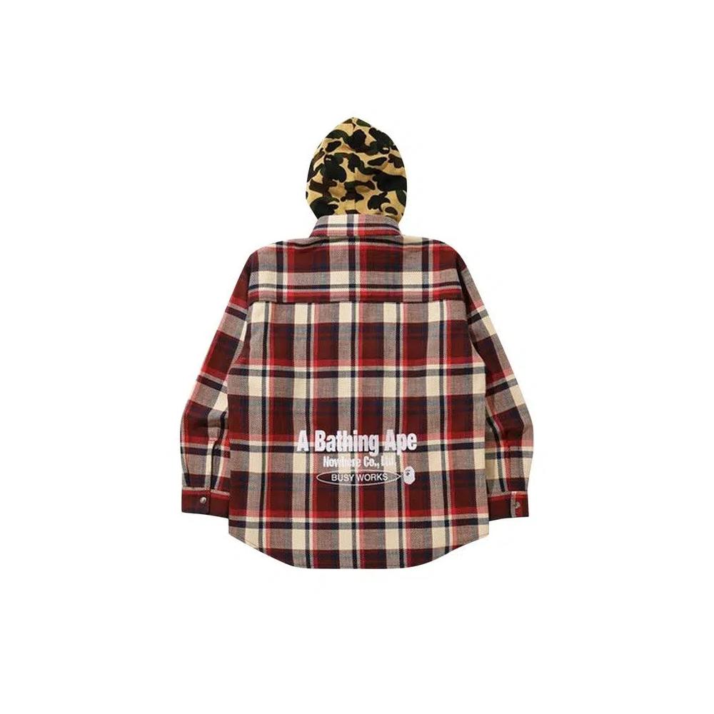 Куртки BAPE Check Hoodie Jacket 'Red' 2
