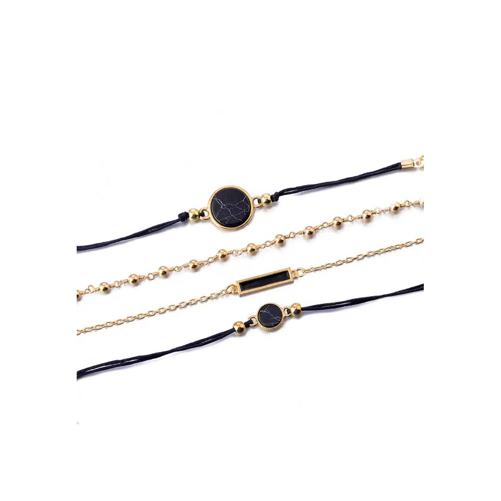 Богемный набор из 4 браслетов с шармами - 263 1