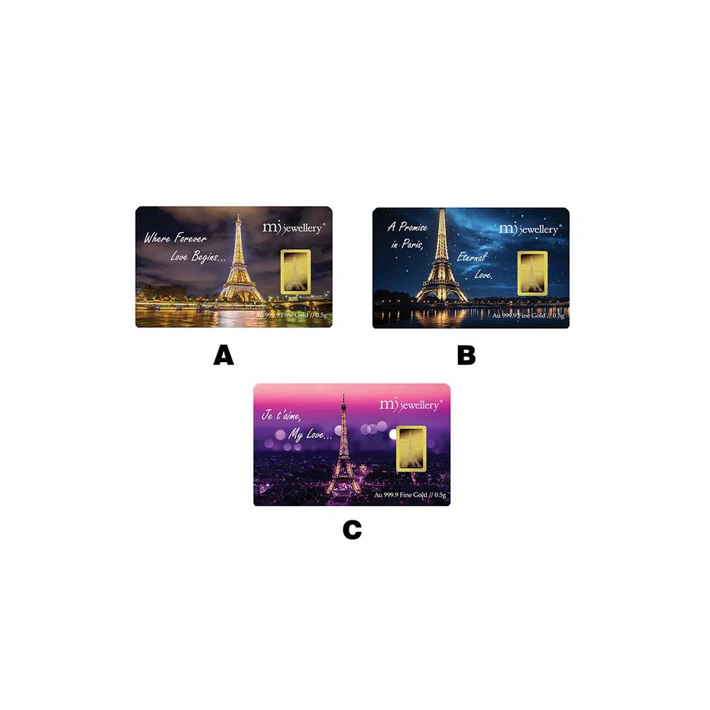 5G Gold Collection 999.9/24K Эйфелева башня серия золотой слиток (0.5 г) 3