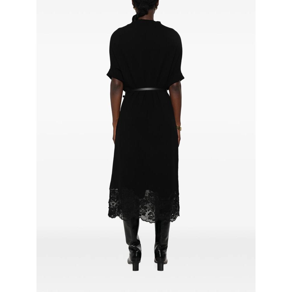 lace-trim belted midi dress 4