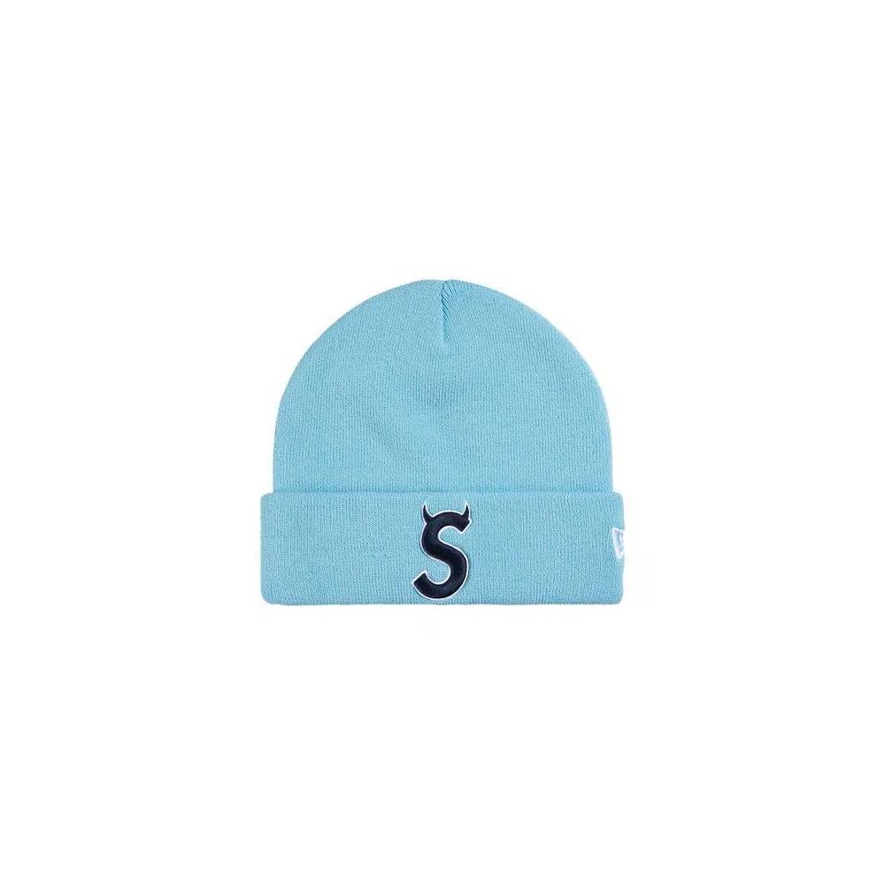 Шапки Supreme New Era Devil S Logo Beanie 'Light Blue' 2
