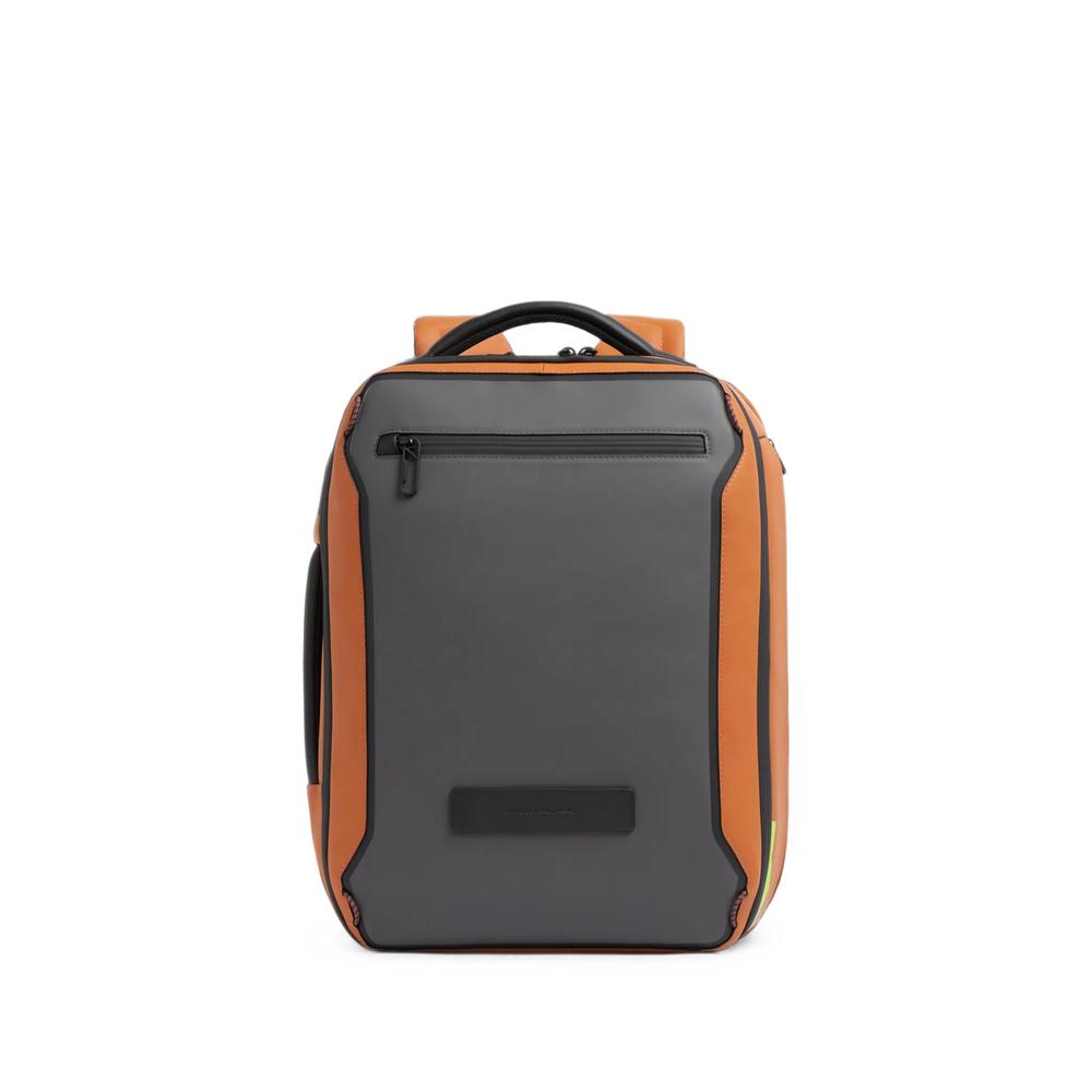 panelled logo-patch backpack 1
