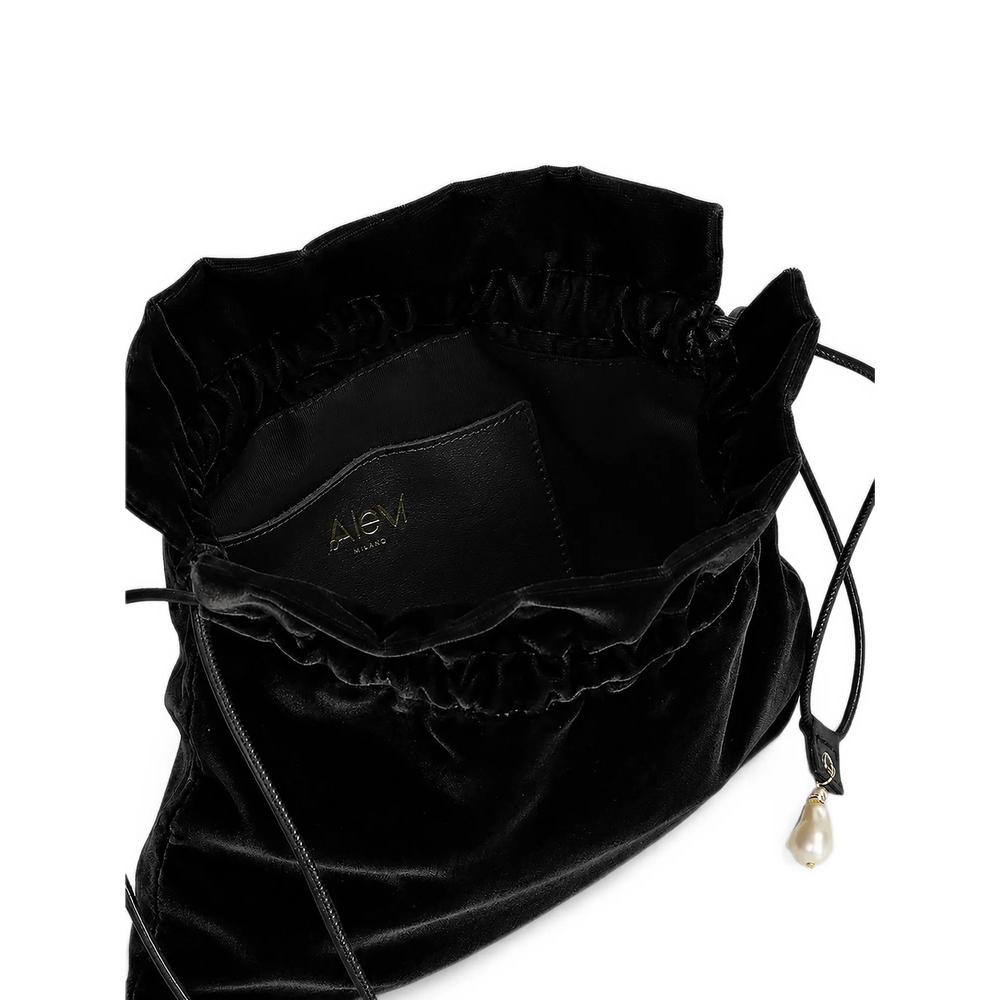 velvet-finish drawstring clutch bag 4