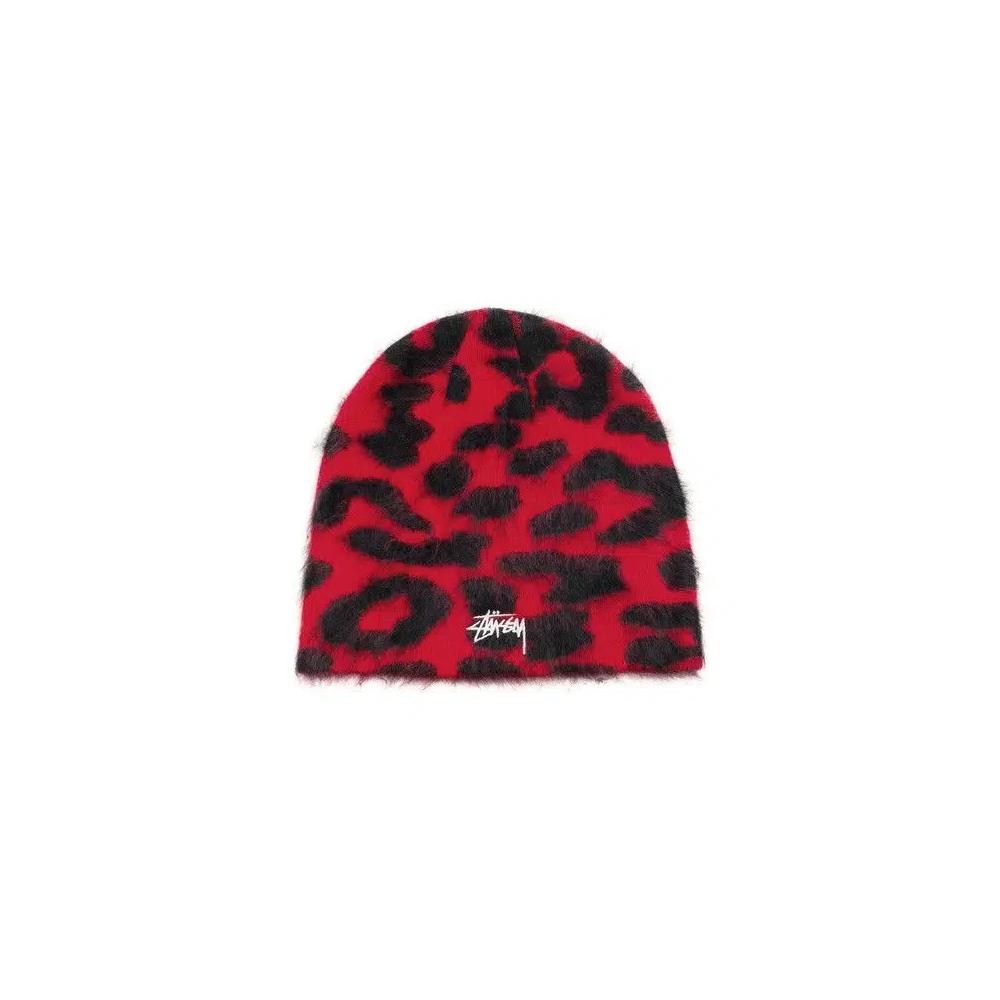 Бини Stussy Cashmere Leopard Skullcap 'Red' 1