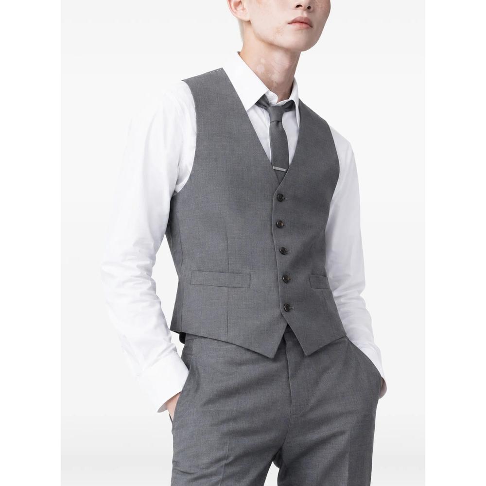super 120's twill 5-button vest 2