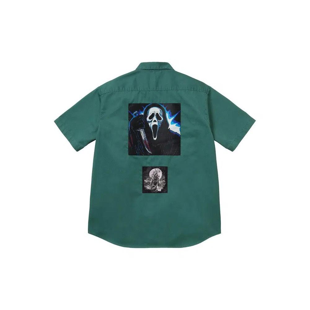 Рубашки Supreme Ghostface Short-Sleeve Work Shirt 'Work Green' 2