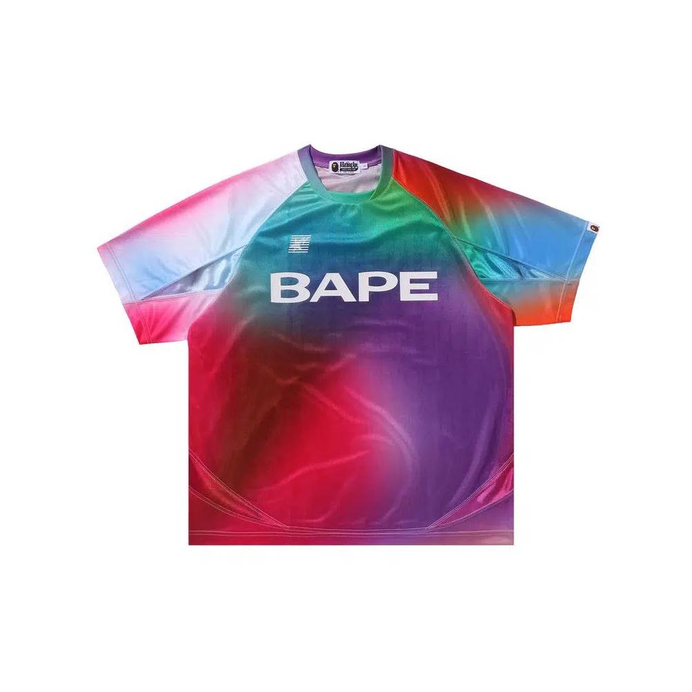 Джерси Jerseys BAPE Tie Dye Sta Stripe Pattern Relaxed Fit Football Jersey Tee 'Black' 1