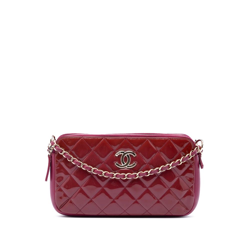 2014-2015 Quilted Patent CC Crown Double Zip crossbody bag 1