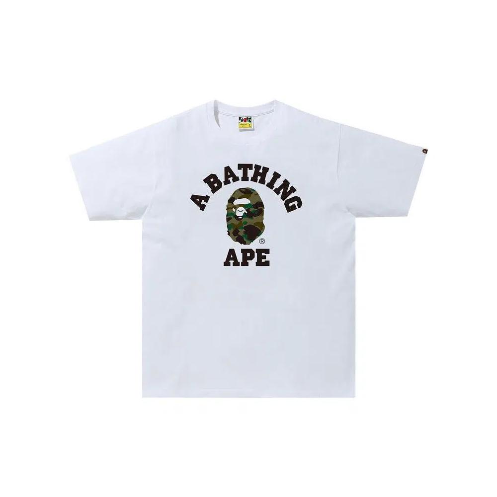 Футболки BAPE 1st Camo College Tee 'Белый/Зеленый' 1