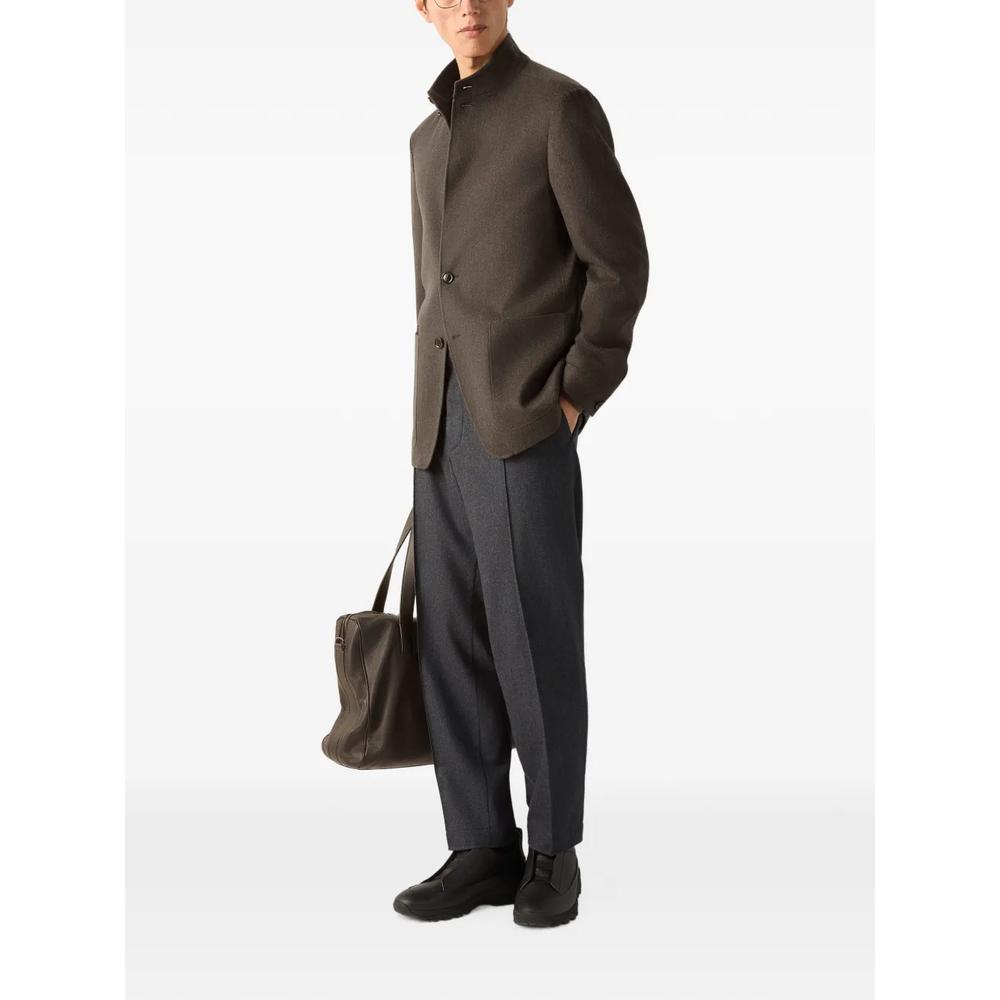 dark grey mélange wool silk and cashmere pants 2