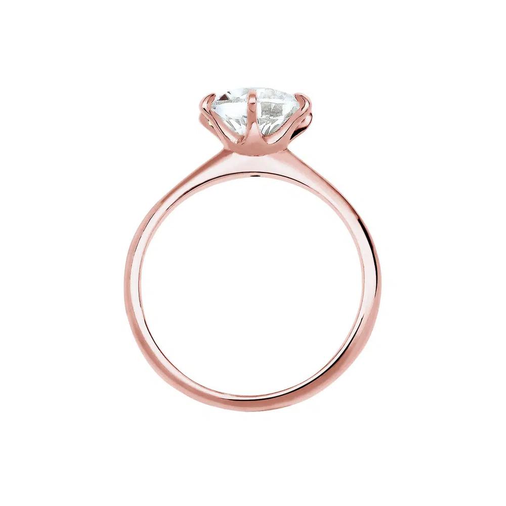 Swarovski® Кристальное кольцо Solitaire – серебро с розовым золотом 4