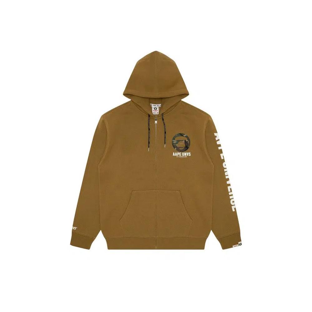 Толстовка на молнии AAPE Moonface с принтом «Жёлтый/Зелёный» 1