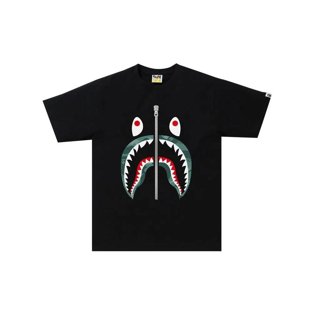 Футболки BAPE Color Camo Shark Tee «Black/Green» 1