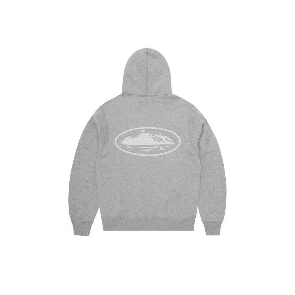 Толстовки на молнии Corteiz Island Puff Print Zip Hoodie 'Heather Grey' 2