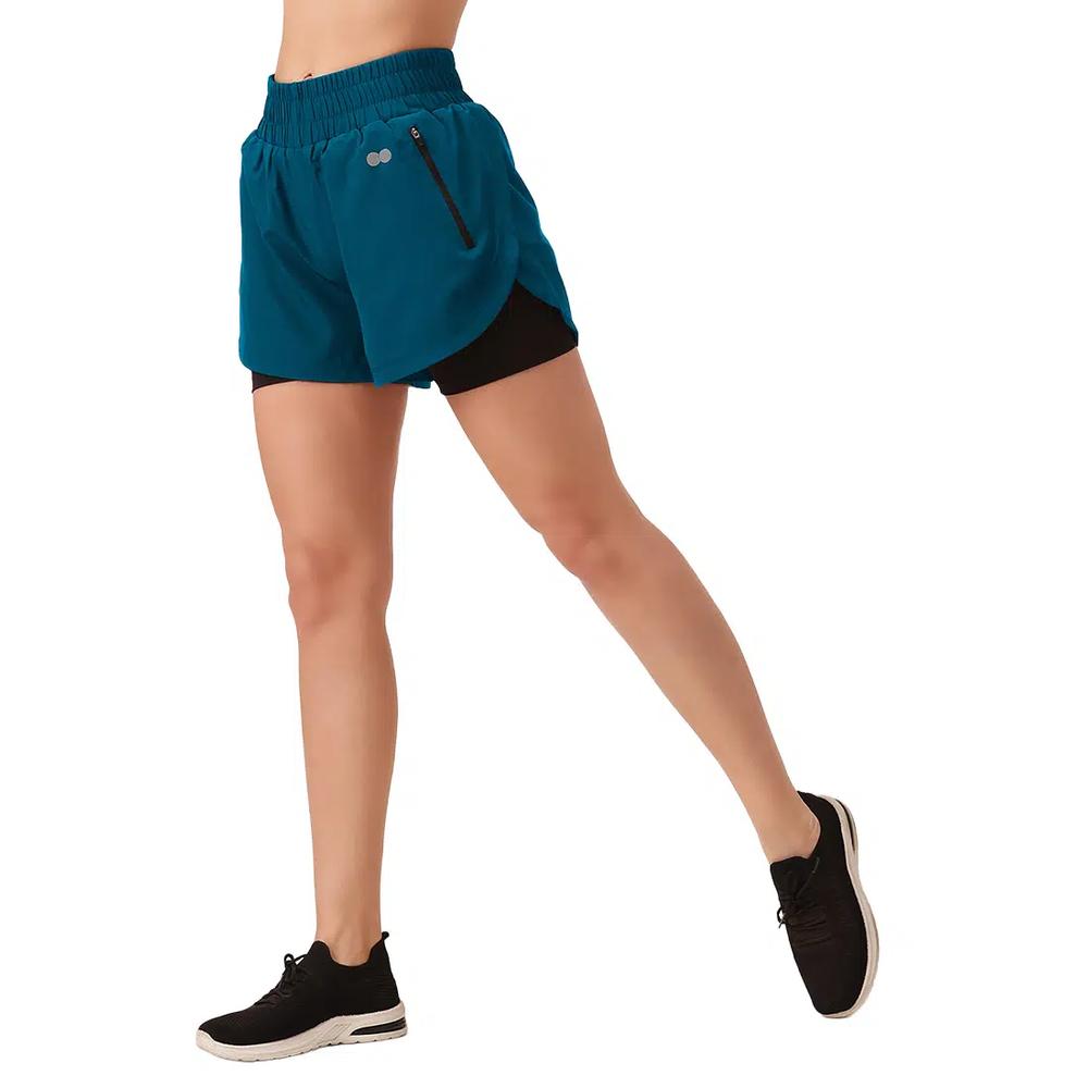 Шорты для бега Clovia Snug Fit Active High Rise в бирюзовом цвете 4