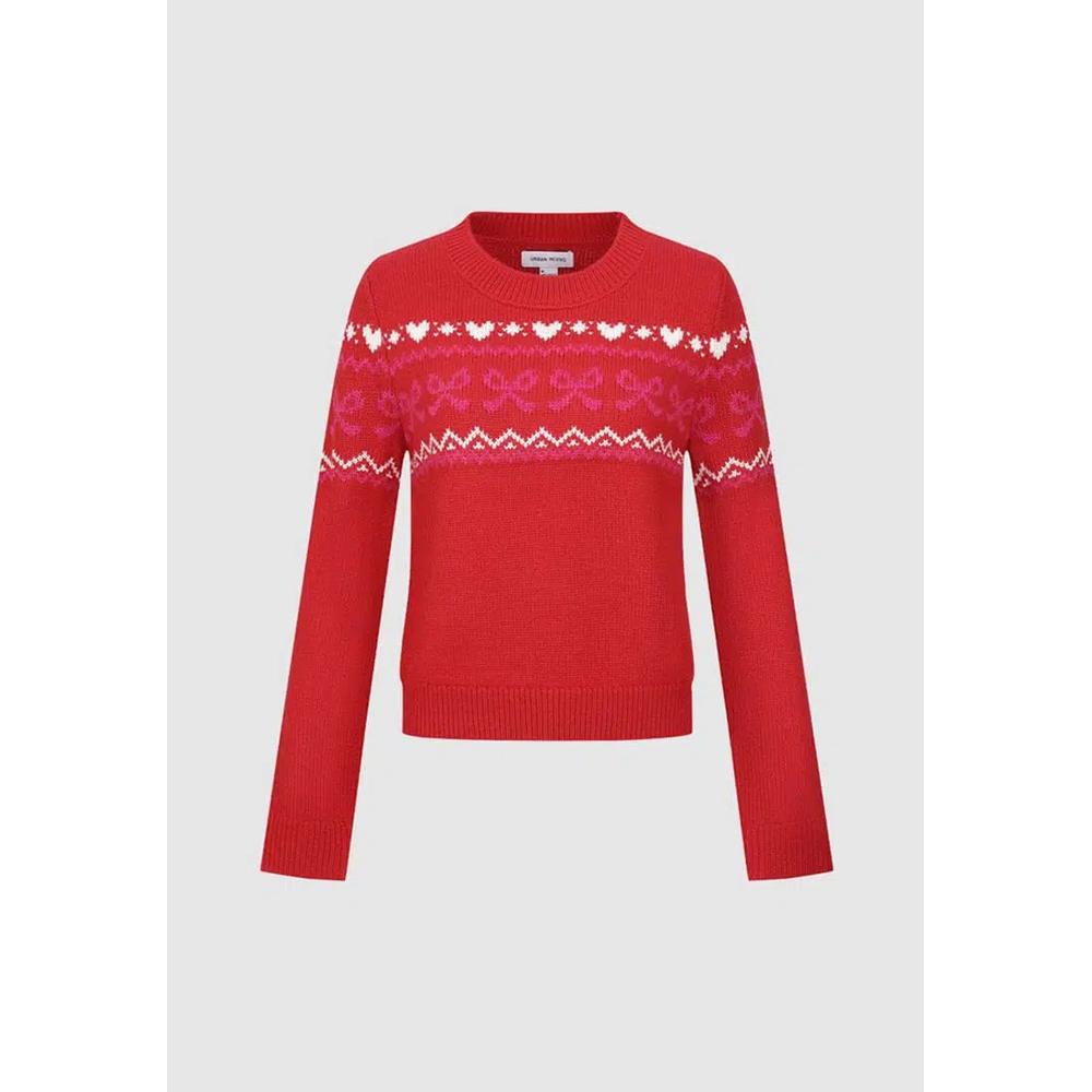 Многослойный свитер с принтом сердца и банта Fair Isle 7