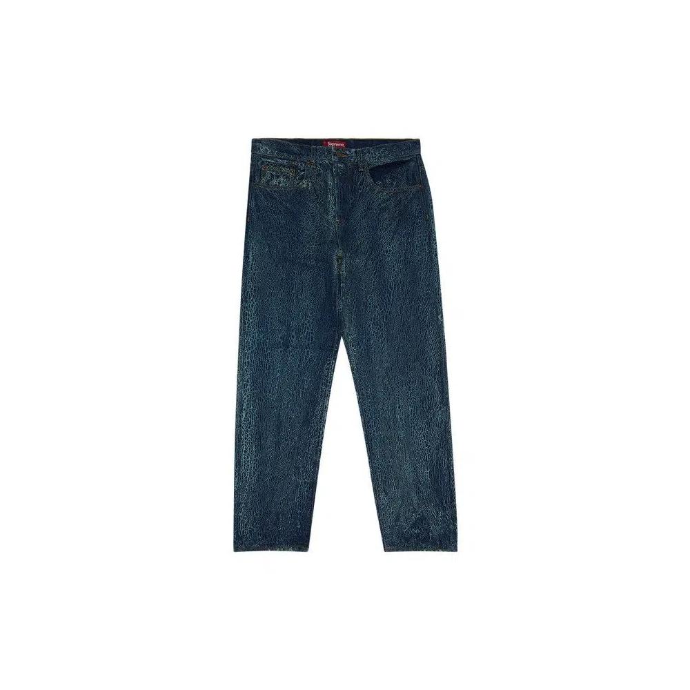 Джинсы Supreme Crackle Regular Jean 'Синий' 1