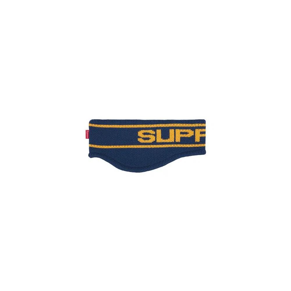 Шапки Supreme Contrast Logo Headband «Темно-синий» 1