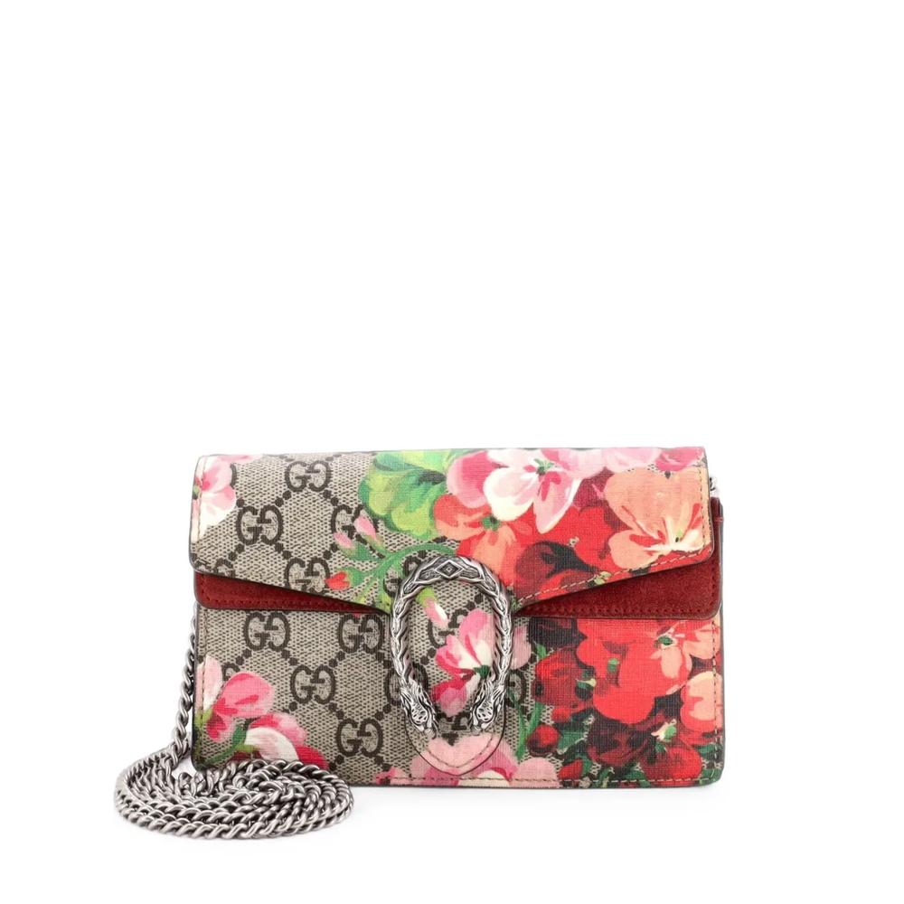 Сумка через плечо Dionysus Bag Blooms Print Super Mini из канваса с узором GG 1
