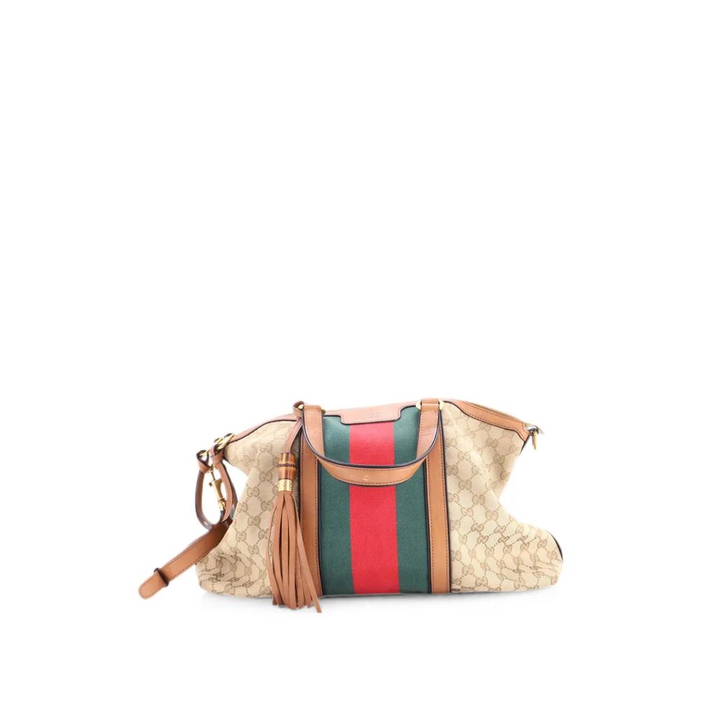Сумка-тоут Rania Convertible Top Handle Bag Web GG Canvas среднего размера 2