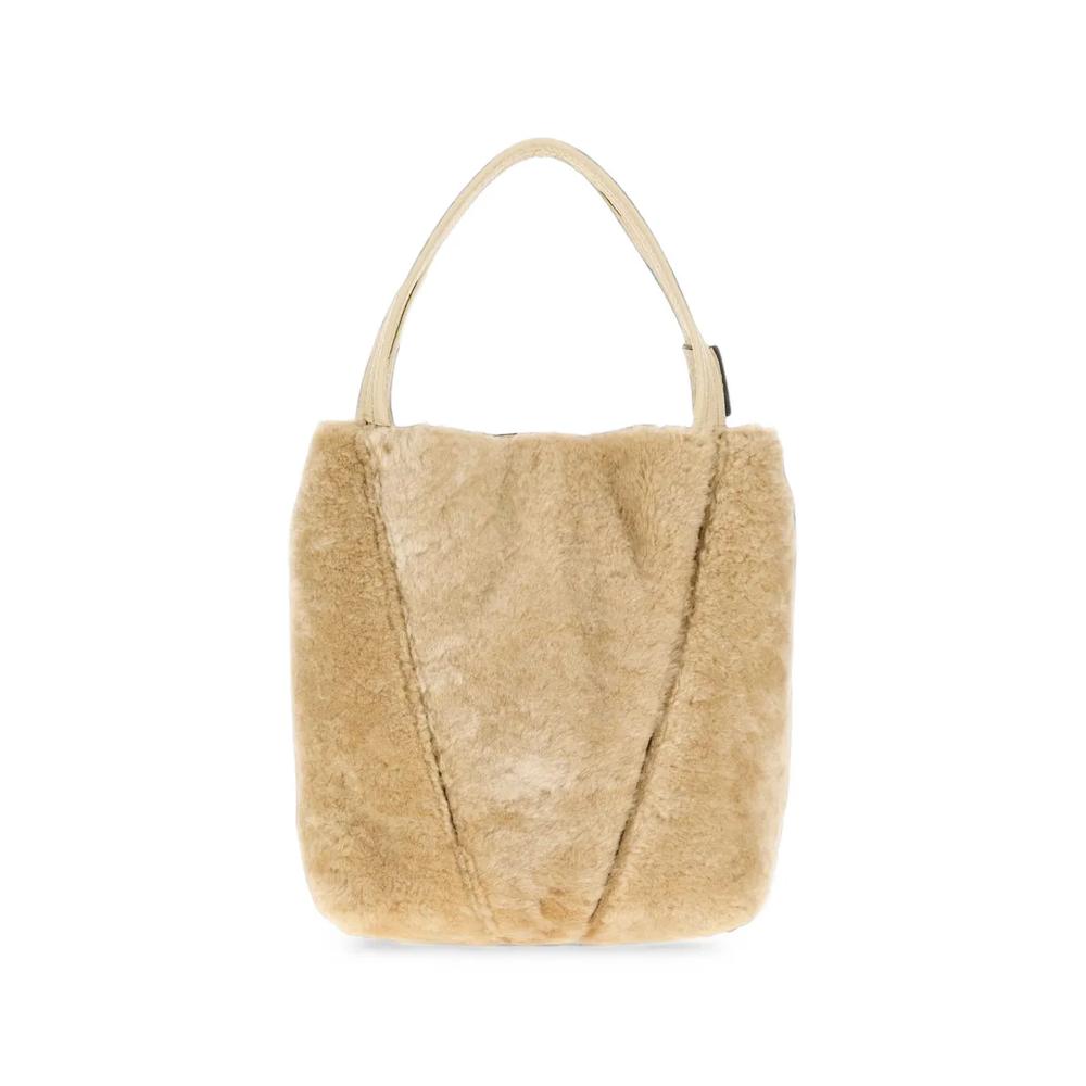 Small Spin shearling tote bag 2