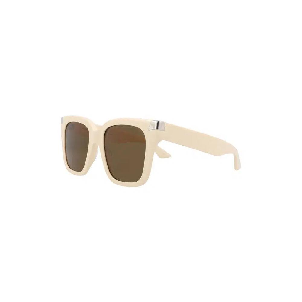 Очки Alexander McQueen Square-Frame Recycled Acetate Sunglasses 'Ivory Brown' 2