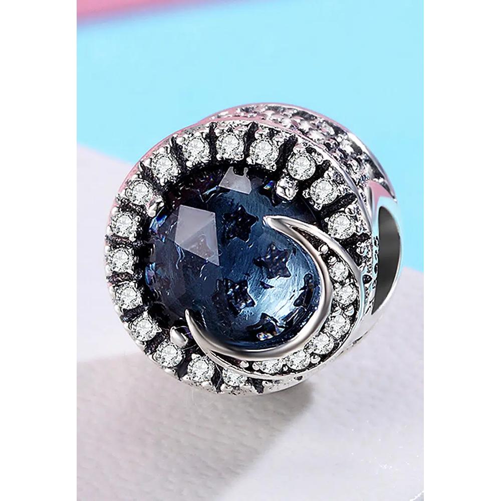 Сплошное серебро 925 Sterling Silver Moonlight CZ Charm 4