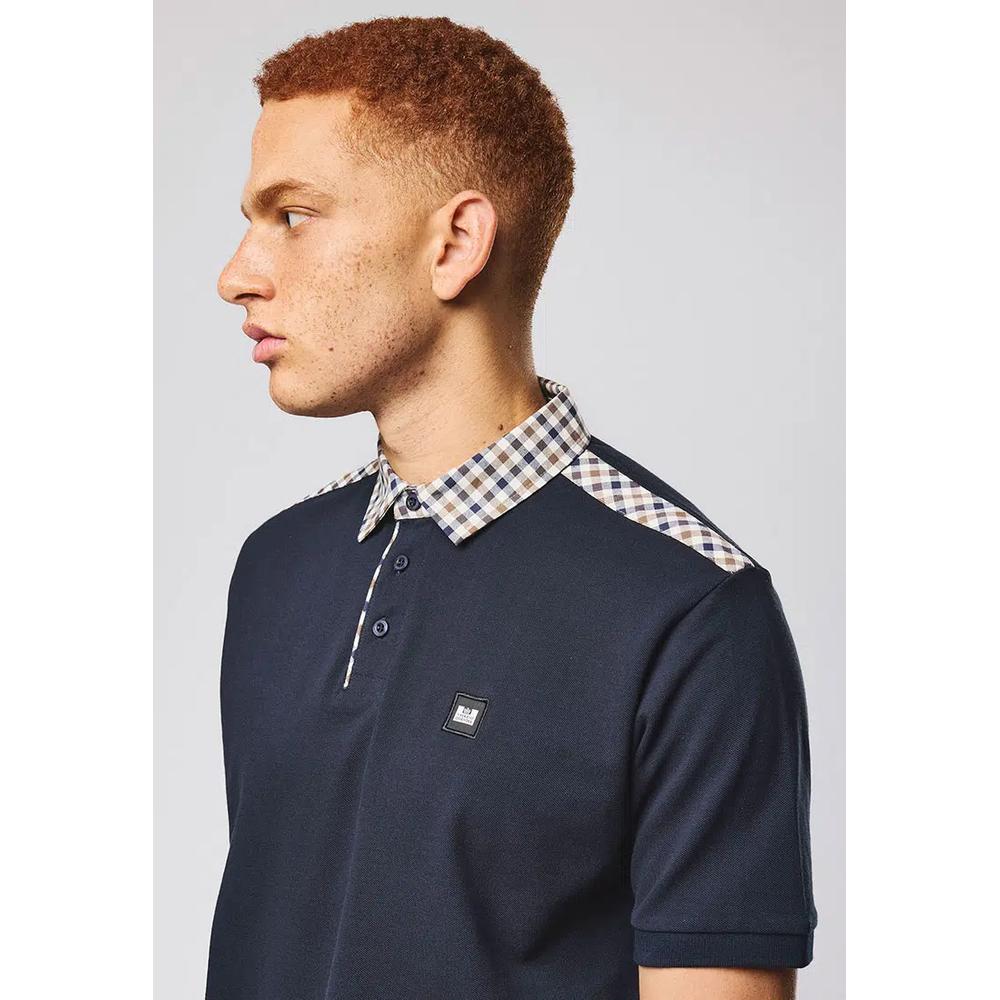 МУЖСКОЕ СИНЕЕ ПОЛО COSTA MID HOUSE CHECK COLLAR 3