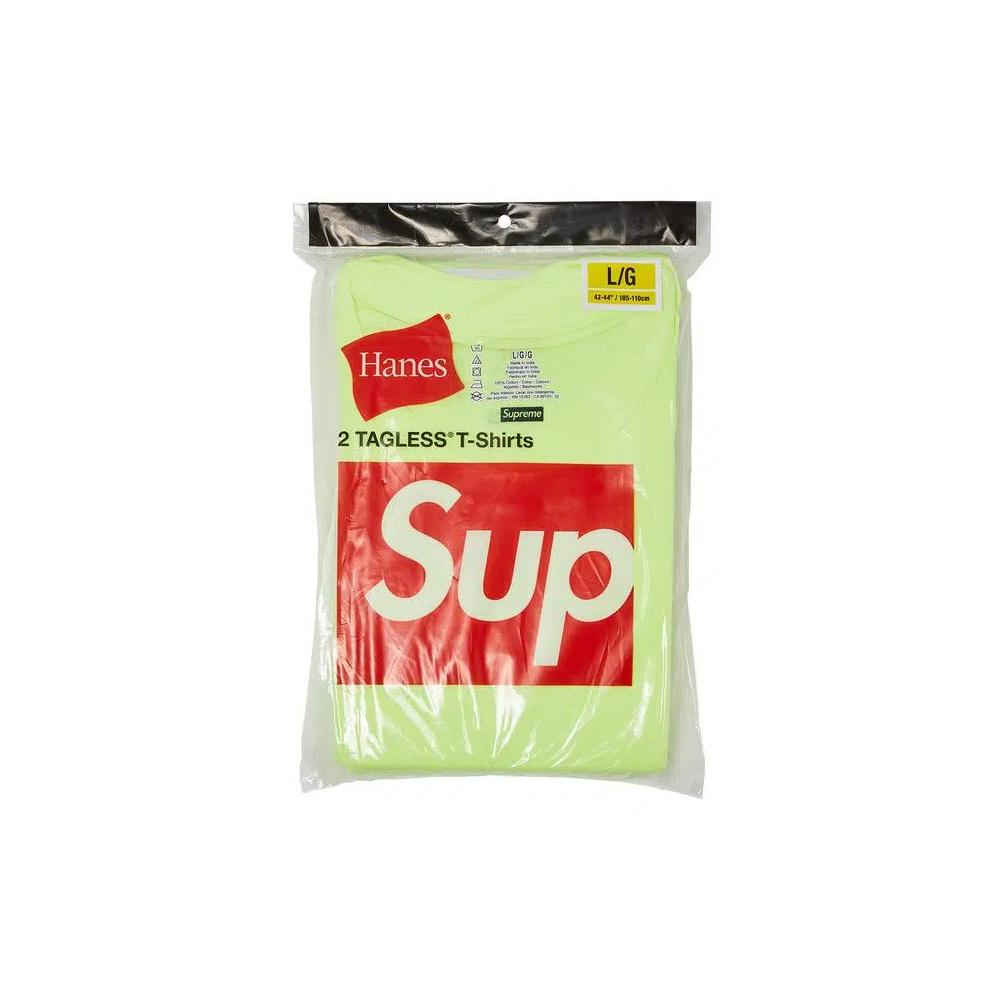 Футболки Supreme x Hanes Tagless Tees (2 Pack) 'Fluorescent Yellow' 1