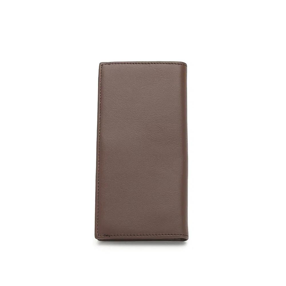 Длинный кошелек из натуральной кожи с RFID-защитой, коричневый 3