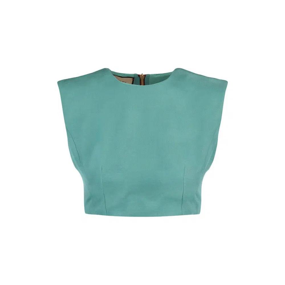 Топы Gucci Cropped Sleeveless Top 'Light Blue' 1