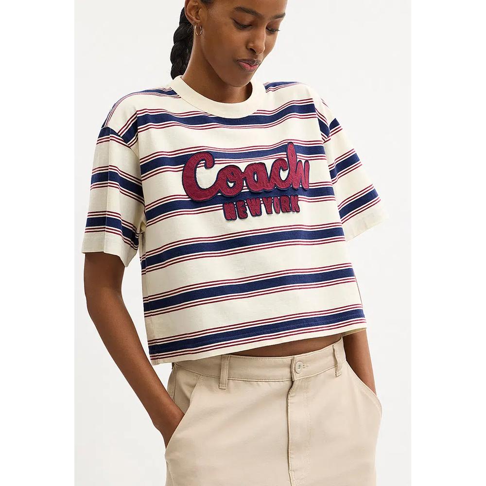 Укороченная футболка Cursive Stripe 3