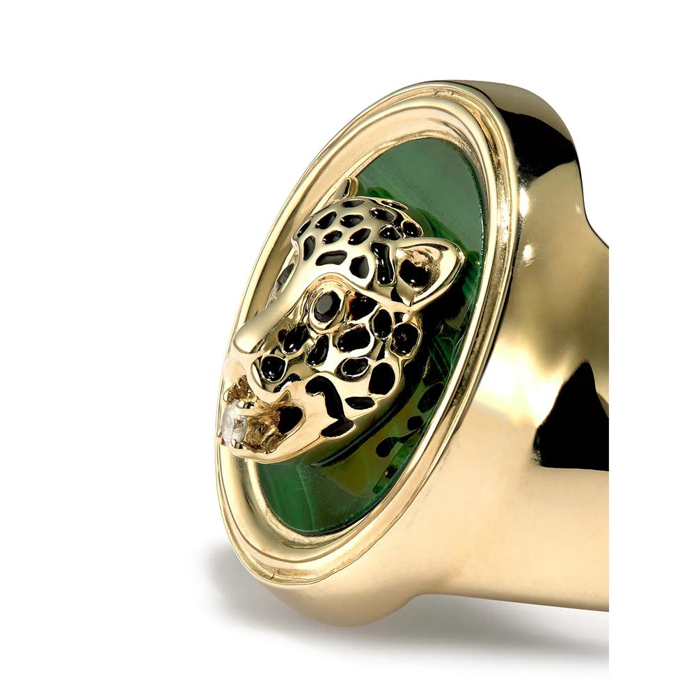 Кольцо Leopard из желтого золота с бриллиантом 2