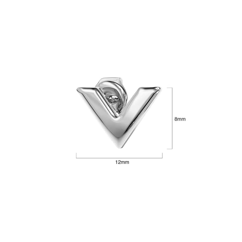 Серьги-гвоздики V-Style из белого золота 7