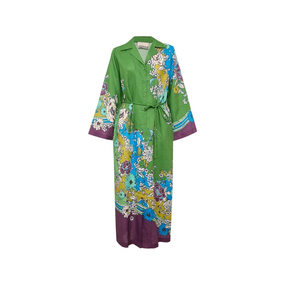 Nanci floral-print maxi shirt dress 1