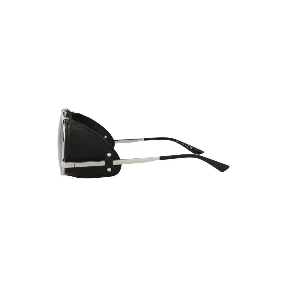 Очки Saint Laurent Aviator-Frame Metal Sunglasses 'Серебристо-серый' 3