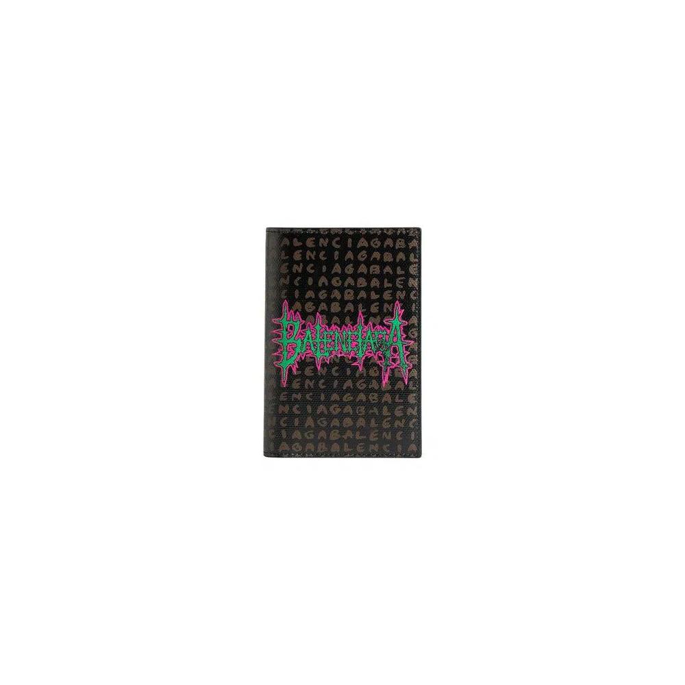 Дорожные аксессуары Balenciaga Snob Passport Holder 'Black/Metal Grass' 1