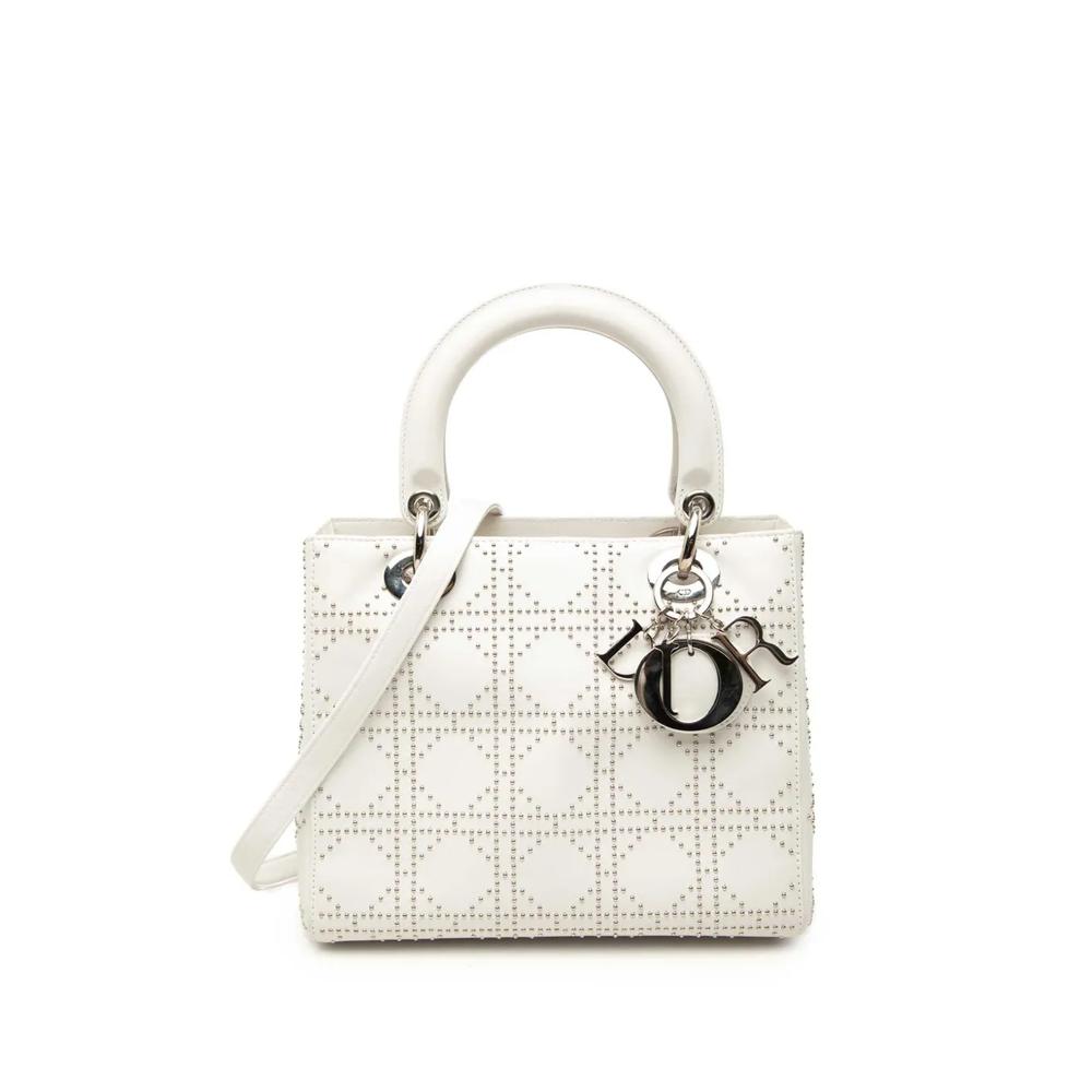 Сумка-сэтчел Calfskin Studded Lady Dior среднего размера (2003 год) 1