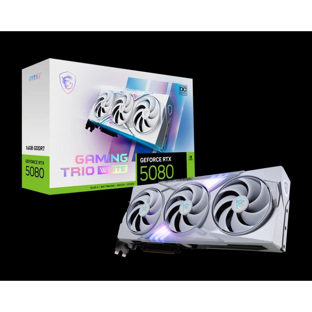 MSI видеокарта GeForce RTX 5080 16G GAMING TRIO OC WHITE 2