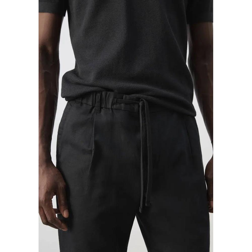 Укороченные льняно-хлопковые брюки Slim Fit 3