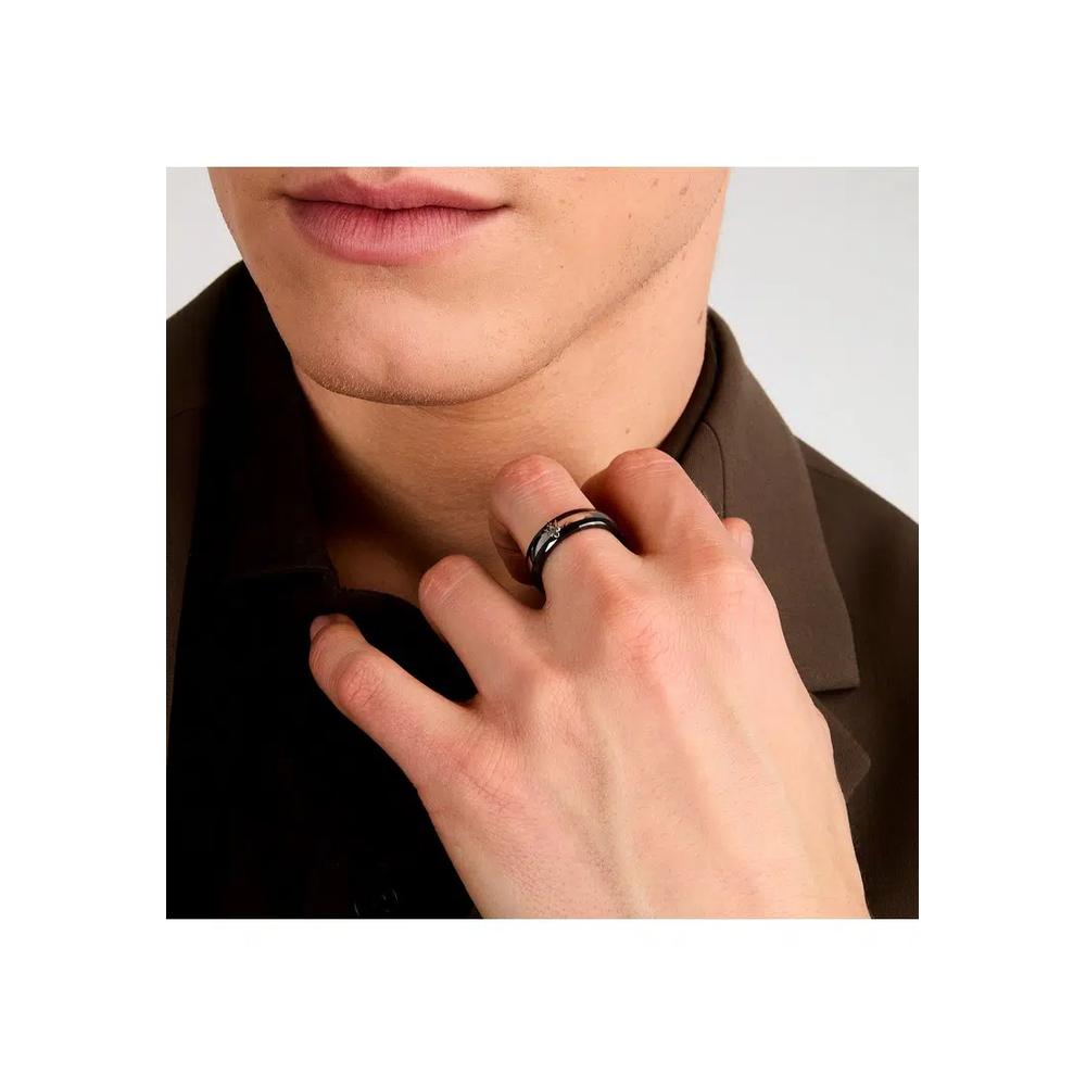 MASERATI CERAMIC RING, мужские украшения, нержавеющая сталь, керамика черный JM225ATZ61021 3