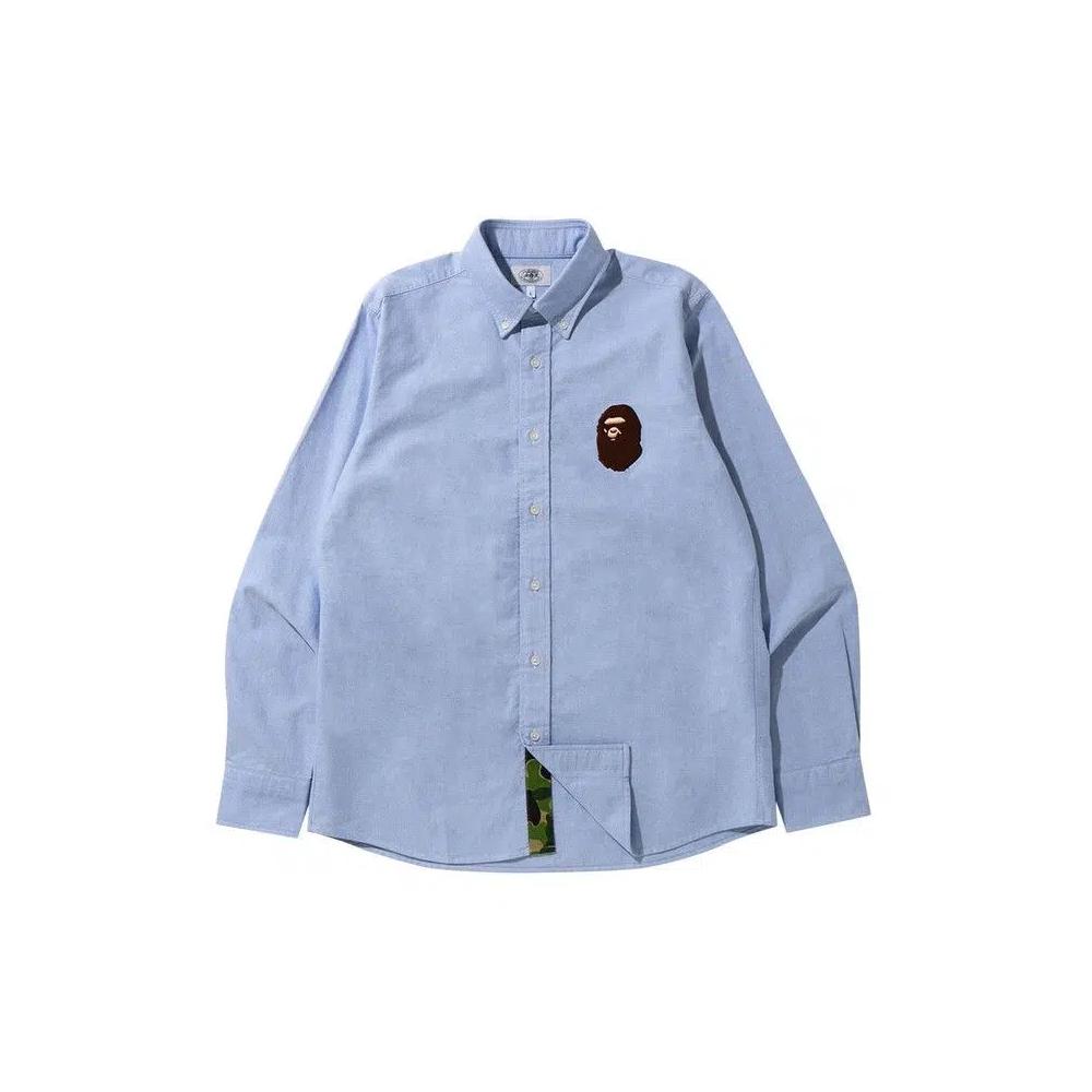 Топы BAPE Large Ape Head Oxford BD Shirt 'Sax' 1