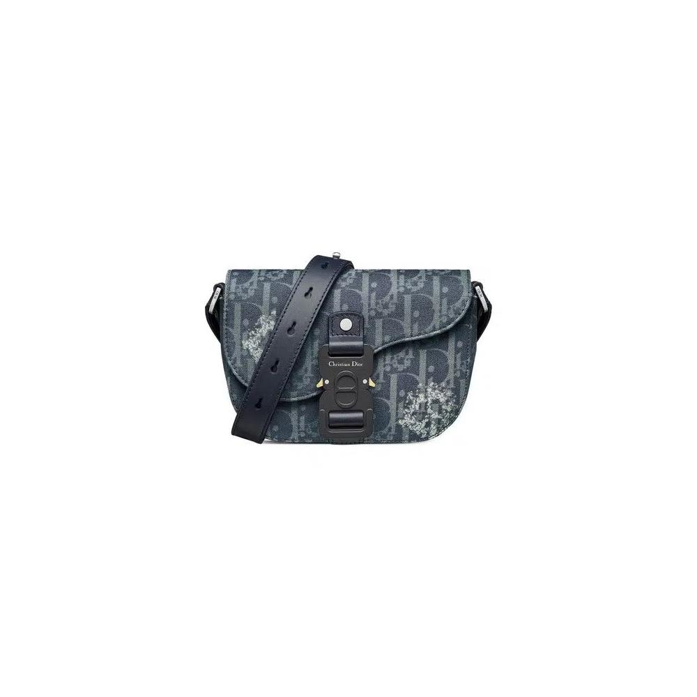 Косметички Dior x Denim Tears Saddle Pouch With Strap 'Blue' 1
